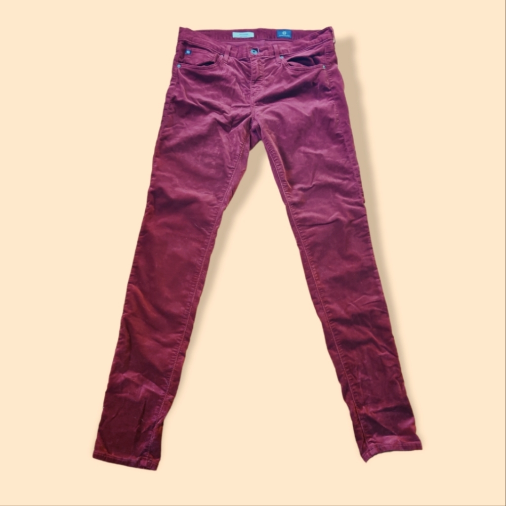 Adriano Goldschmied red velvet-like skinny jeans, 29R